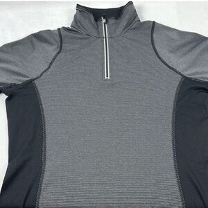 Reva Lightweight Quarter Zip Pullover Black & Gray Size Large